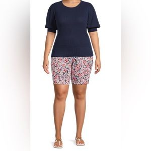 Terra & Sky Size 3X 24W-26W Womens Pull On Millennium Stretch Shorts Floral New